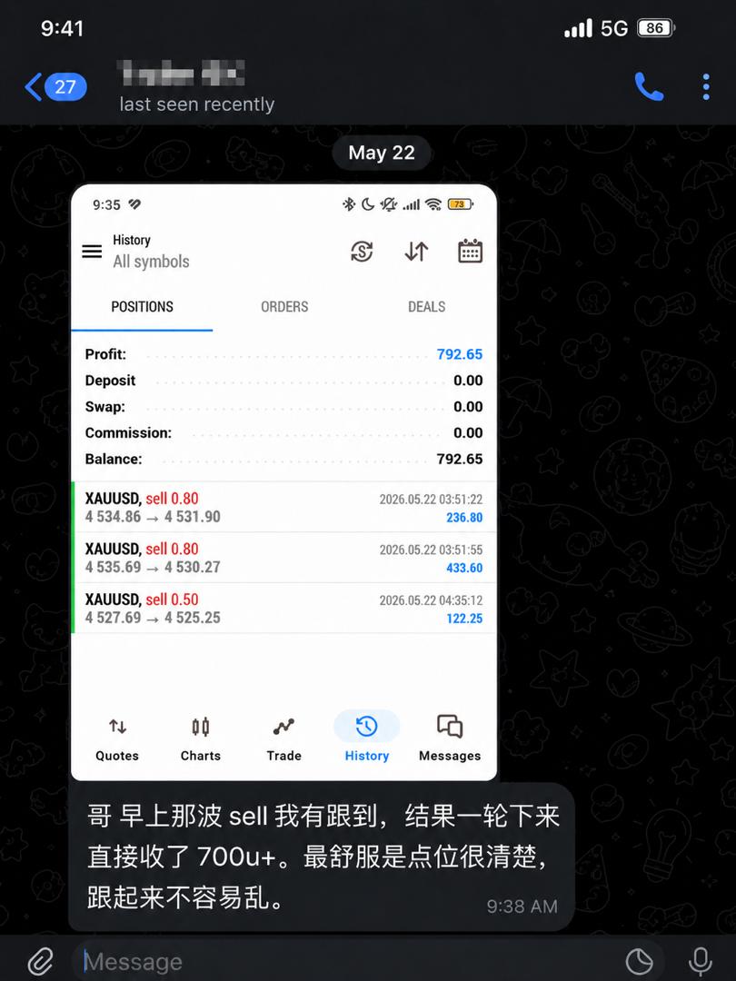 Community member trading result screenshot — XAUUSD