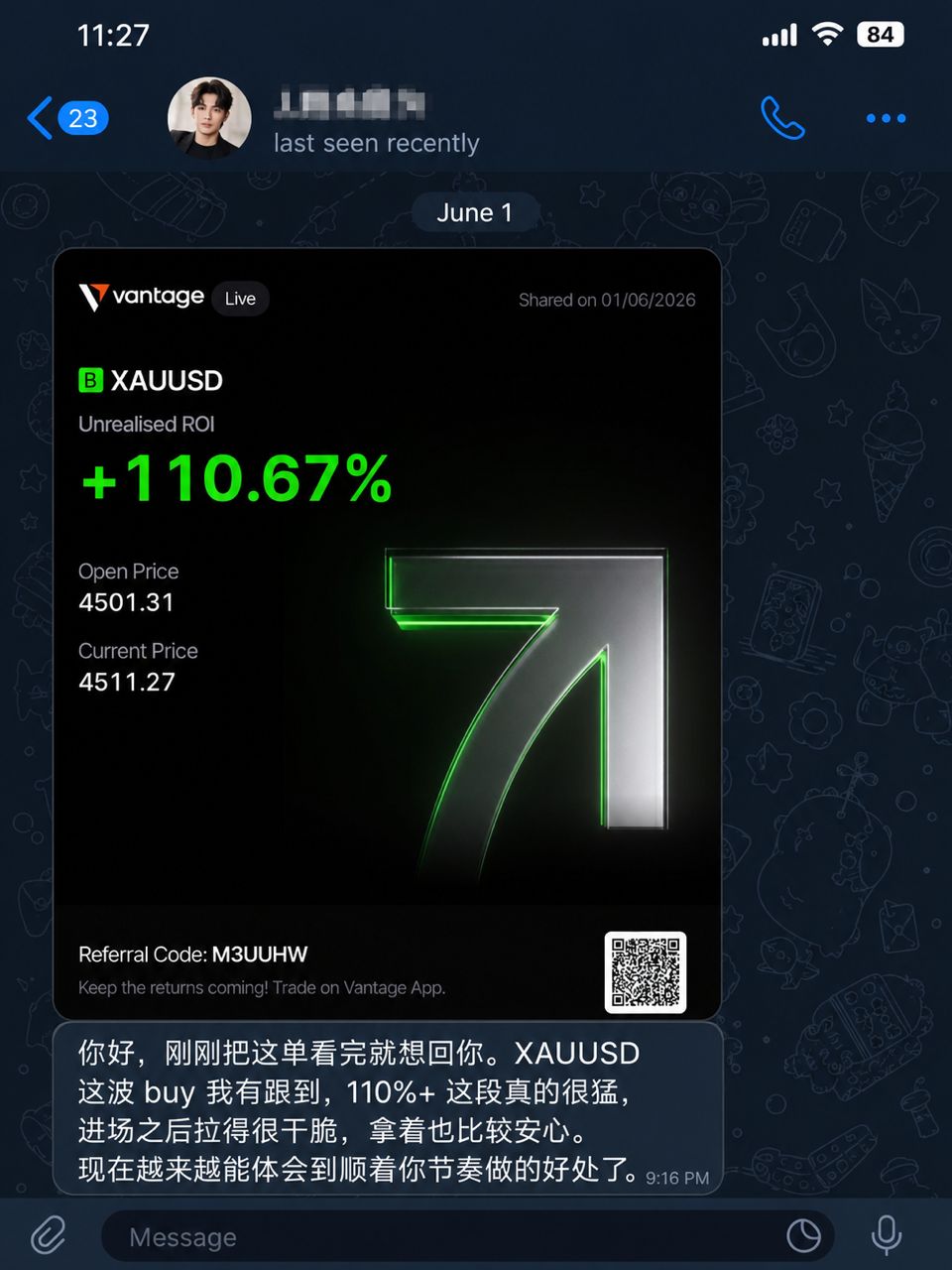 Community member proof — XAUUSD trading result
