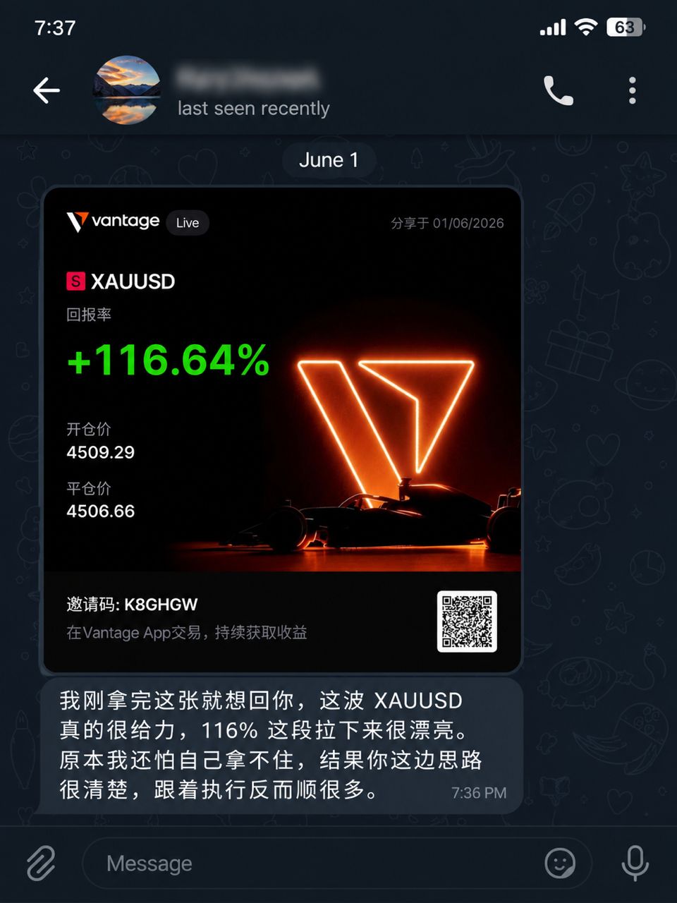 Community member proof — XAUUSD trading result